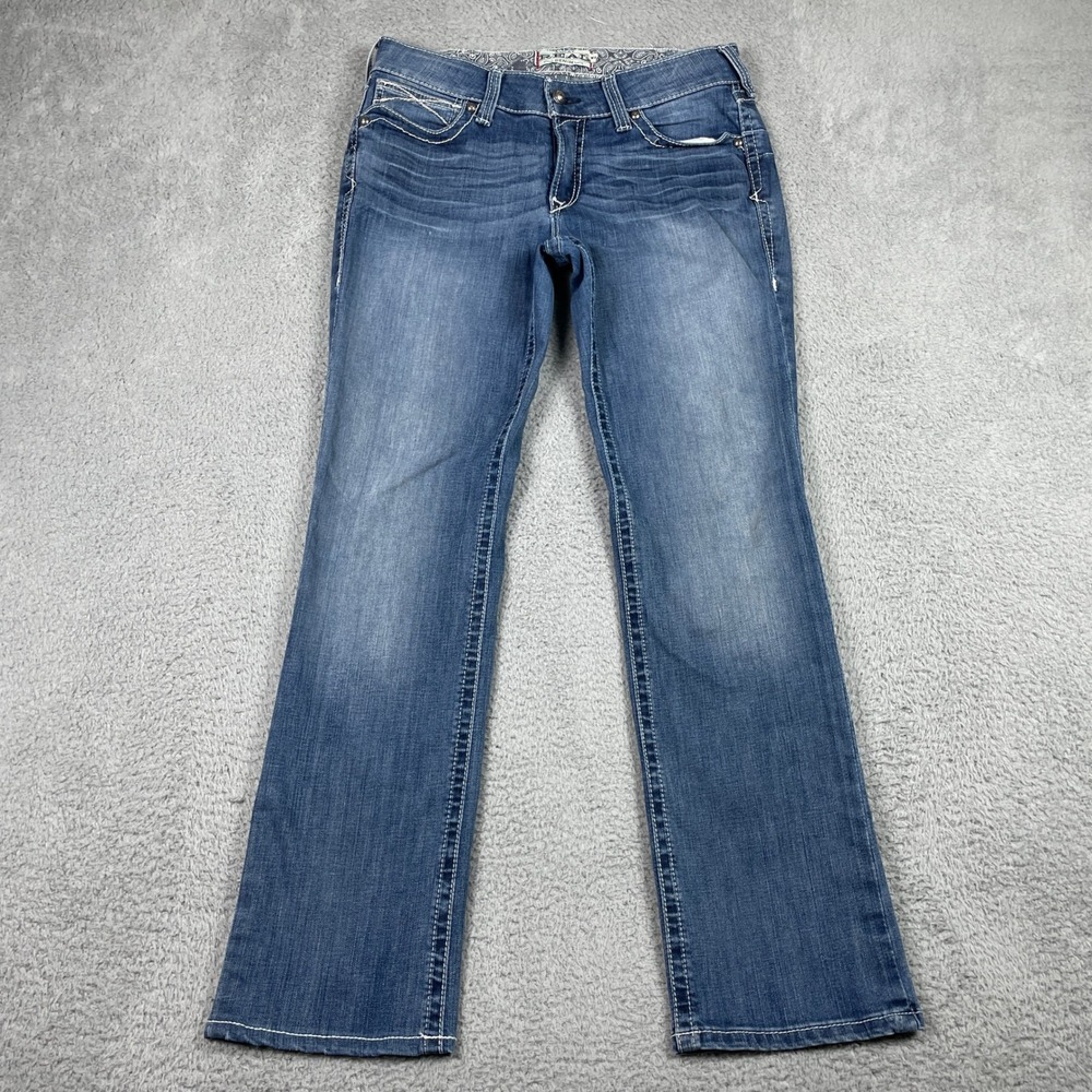 Ariat REAL Denim Bootcut Jeans Womens 30x32 (Fits 32x32) Blue Stretch Western